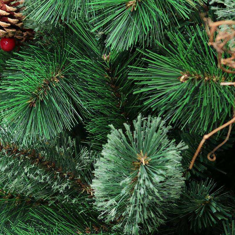 圣诞节装饰品 跨境圣诞树开花松针&s松针红果混合自动树圣诞树