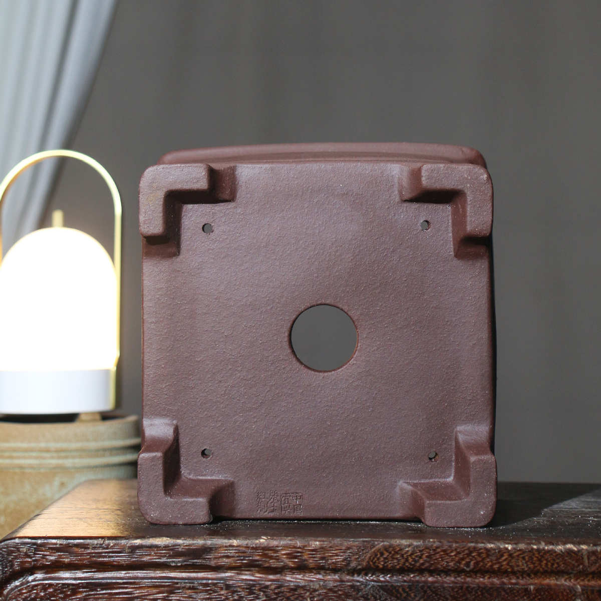 紫砂花盆四方正方形奎面一颗印桌面手工盆景盆客厅桩子张玉红制