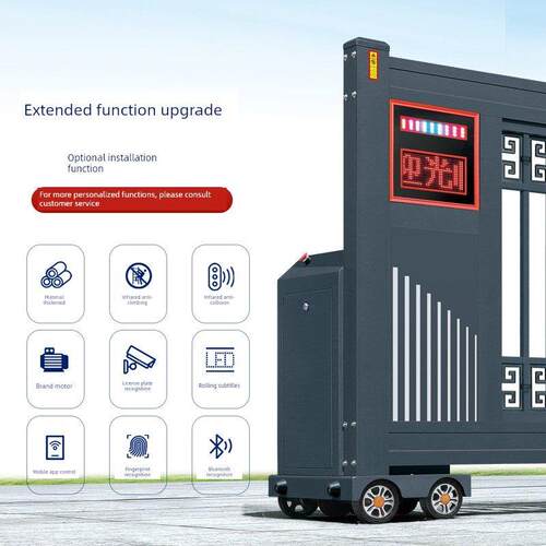 铝合金段滑门工厂工业直线门无轨推拉自动伸缩门电动悬浮门别墅门