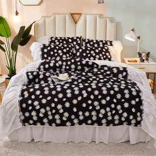 正品 公主风小碎纯色花边水花洗棉四件套裙被套床少心田园女风床上