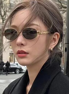 墨镜女士2026新款墨镜拍照出片金属复古椭圆框新款美式高级感网红