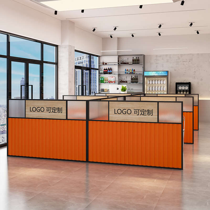 现代简约矮屏风办公区隔断餐厅火锅店过道半墙围栏铁艺工业风卡座