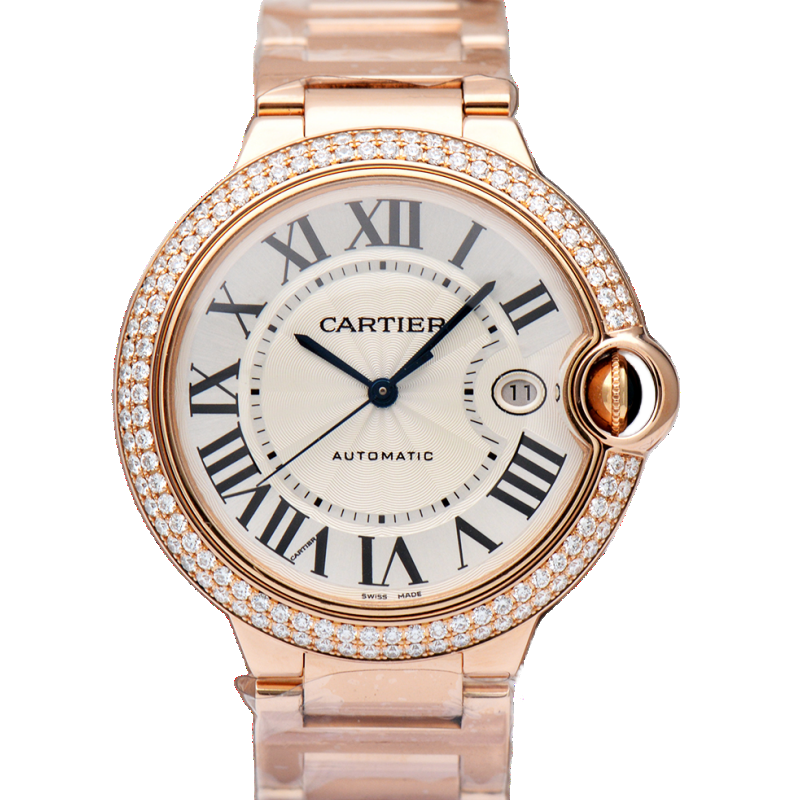 [9.8新]卡地亚42MM蓝气球玫瑰金原钻自动机械男手表WE9008Z3