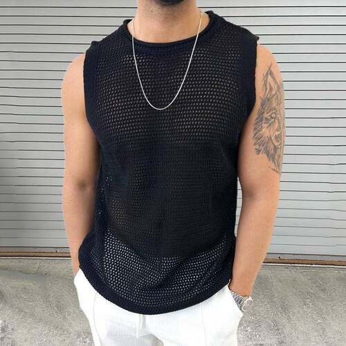 K 62576 Men's Round Neck Sleeves Knit Top 士圆领针织背