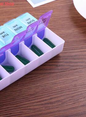 14 Grids Weekly Pill Case 7 Days Medicine Box Tablet Dispen
