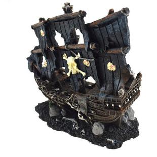 鱼缸沉船假山装饰渔船仿真破船水族箱小船造景躲避屋树脂工艺品