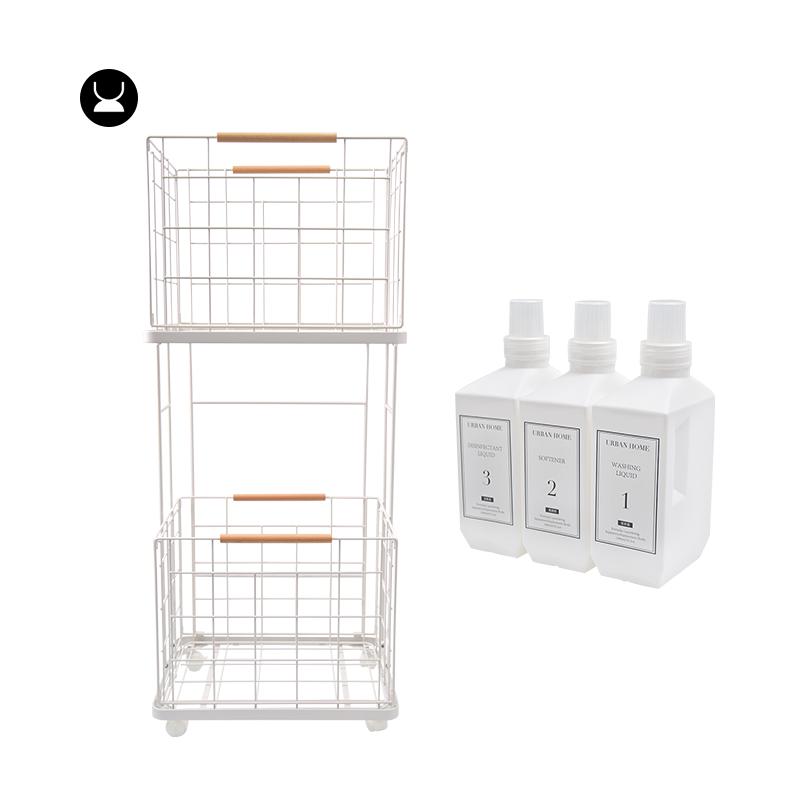 脏衣小推车尤本家置篮居脏脏家用洗衣衣2tcu衣浴室架篓篮物双层收