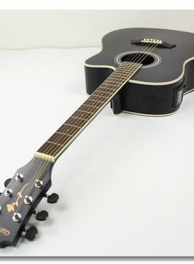 4琴1寸椴木A民谣缺角木吉他AG41EQ练习j黑itaG41哑光色