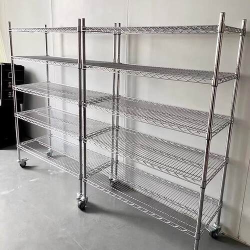 货架不锈钢色商业置物架家用置物架阳台收纳层架车间周转架落地铁