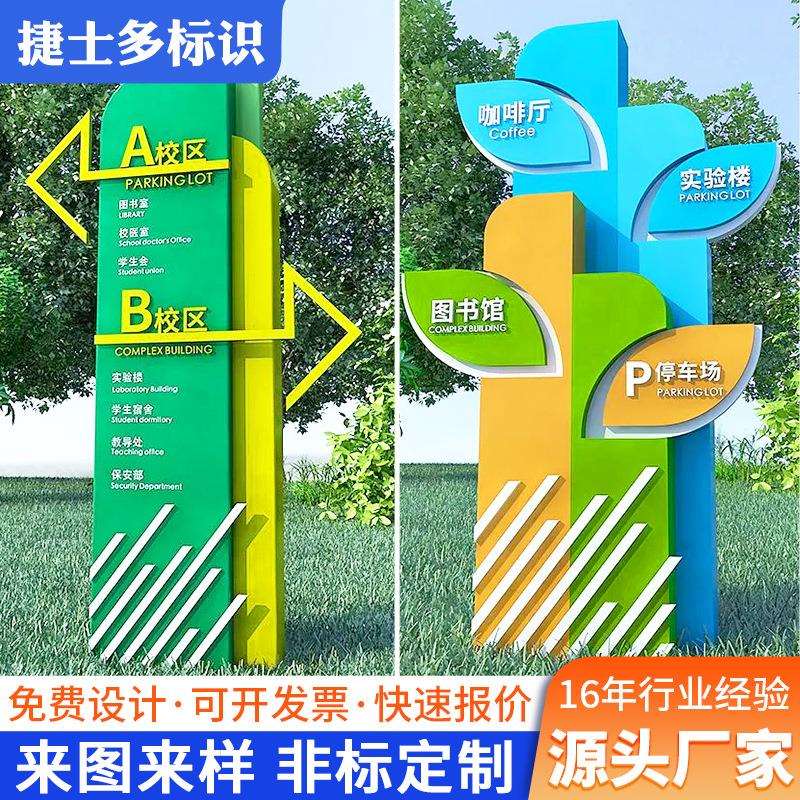 景区城市地标建筑物精神堡垒导向牌酒店立式户外导视牌广告牌