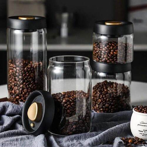 Coffee Beans Glass Airtight Container Store Beans In Style