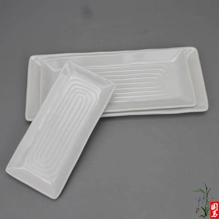 凯柏雅密胺盘子创意日式长碟细长条寿司盘子平盘烤肉火锅菜盘商用