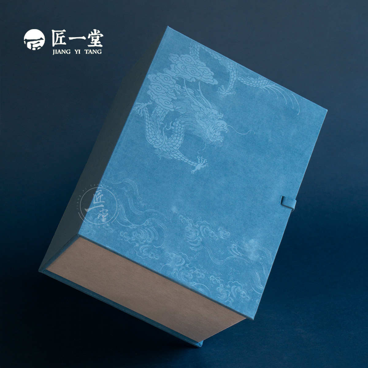 蓝色传统翻盖礼盒陶瓷茶叶罐空罐半斤茶叶绿茶礼盒包装送礼高档