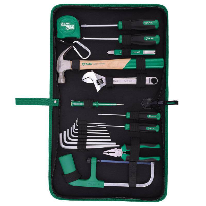 世达04110工具组套家用电工基本维修工具组合套装工具包19件