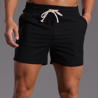 Cotton and linen shorts for men in summer, not over the