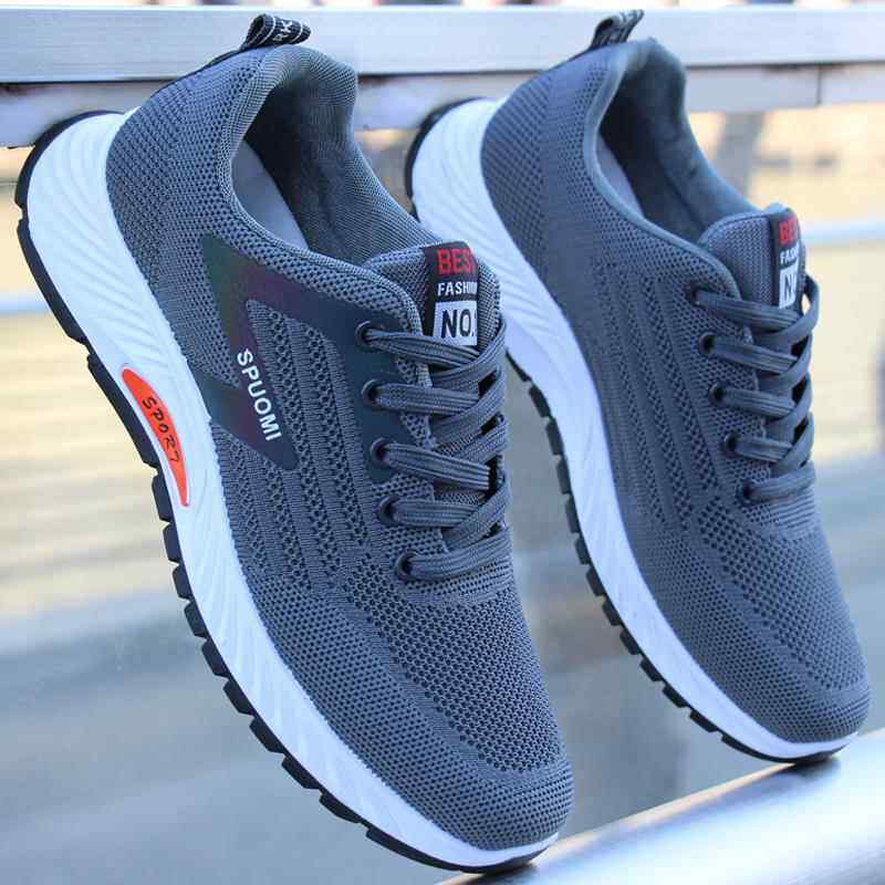 男士轻便透气运动休闲鞋春秋季网面男鞋软底防臭男款网鞋跑步鞋子