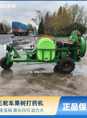 柴油三轮车果树打药机桃树梨树葡萄树风送喷雾机枣树柑橘喷药机