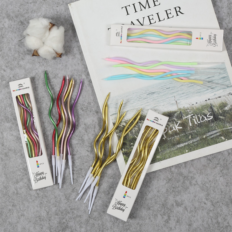 生日生日蜡烛蜡烛螺旋波浪蜡片