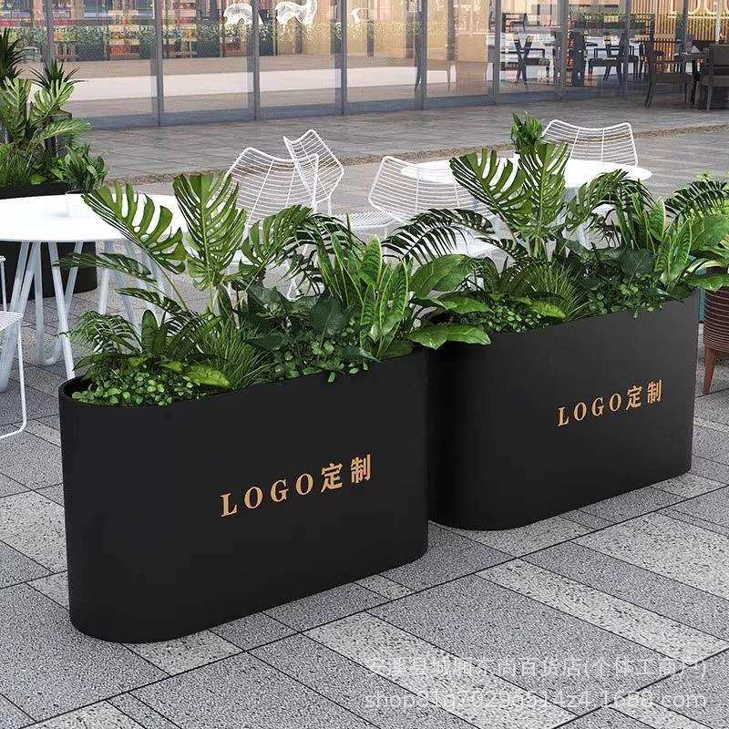 户外不锈钢花箱景观花坛花盆商业街售楼部外摆花槽广场种树箱阳台