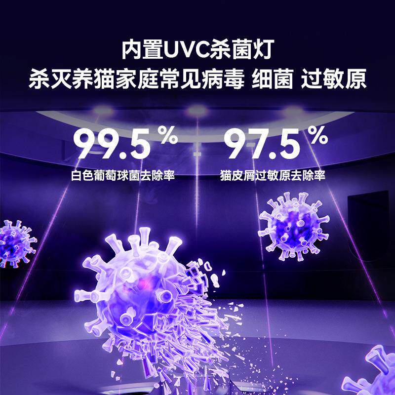 大毛宇宠物猫用空气净化器吸猫浮毛除除味除敏H浮毛净化臭931机J0