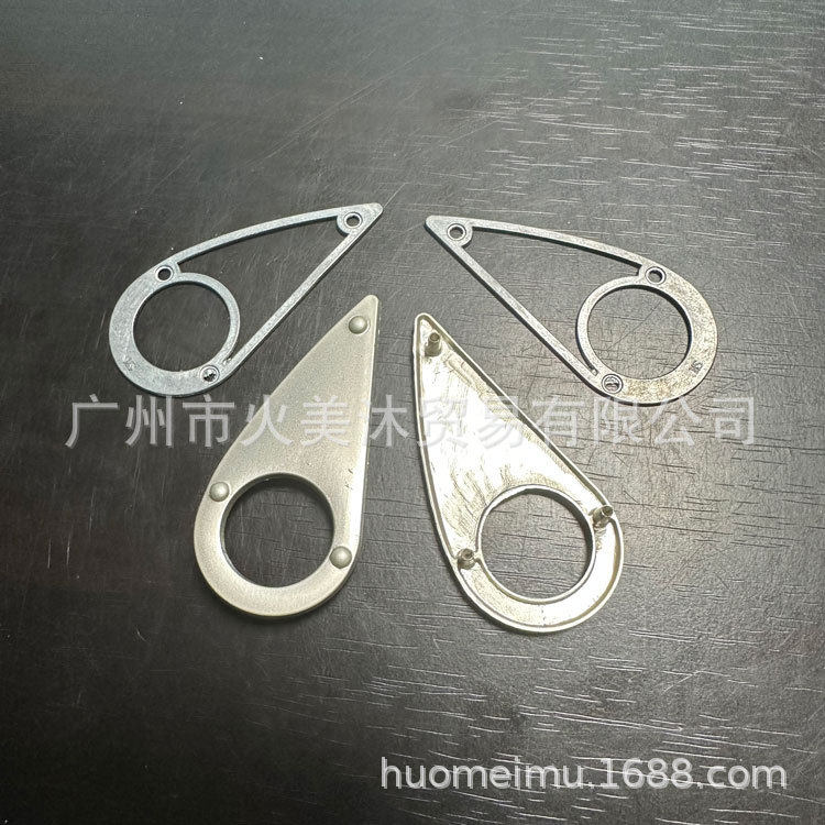 Factory Direct Sales Hardware Buckle Clothing Decoration Scissor Buckle Drop-Shaped Funny Four-Button Buckle Left and Right Shoe Buckle Alloy Buckle