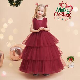 girls bow back tiered layer tulle sweater dress sleeveless