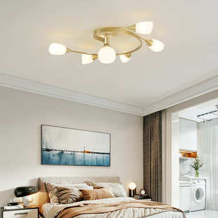 北欧灯创意造型简约浪漫吸顶灯房间卧室艺术婚灯具餐厅书房温馨房