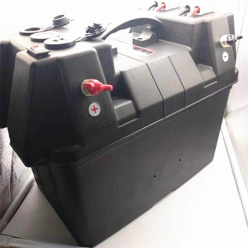 汽车游艇携带式电瓶箱电池盒车充点烟器12-24V适用露营供电箱