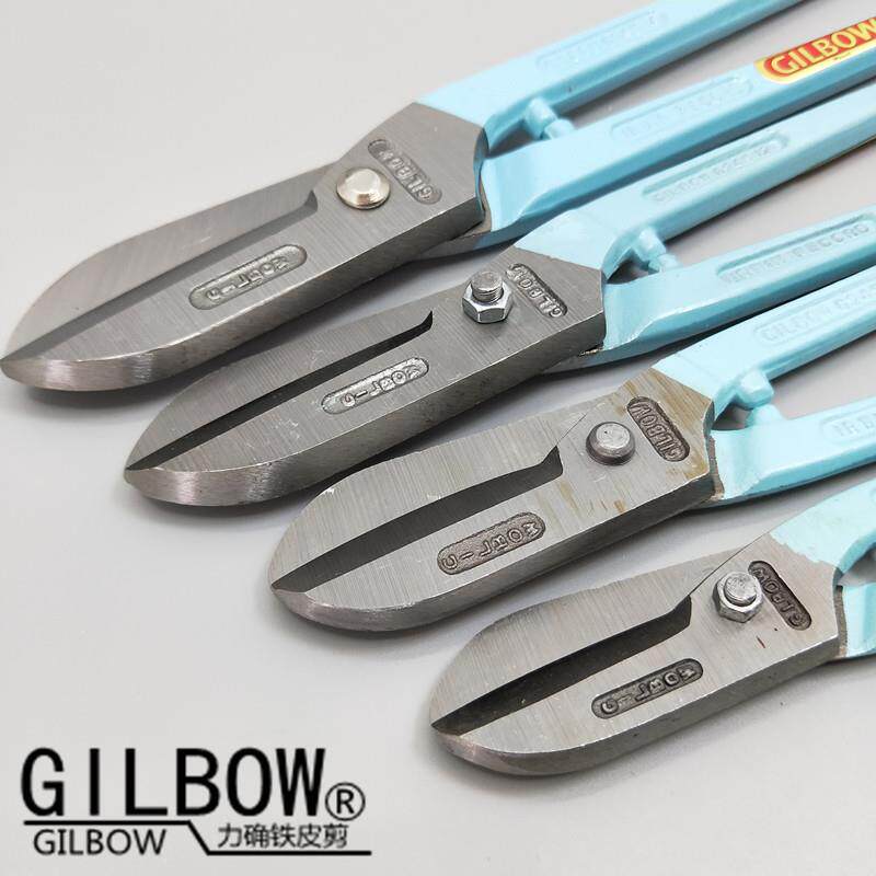 原装进口GILBOW英国力确白铁剪不锈钢铁皮专用剪刀钢丝网剪子合金