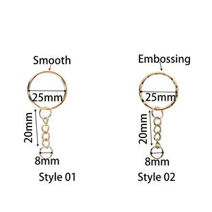 Round Keyrings With Chain Keyfob Ring Key 50Pcs Split