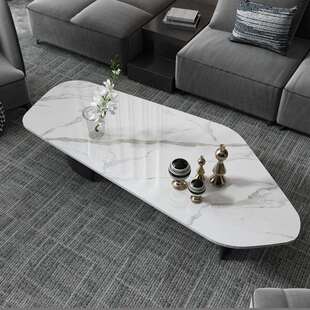 岩板电视柜茶几组合轻奢风简约现代小户型客厅设计师异形小桌子