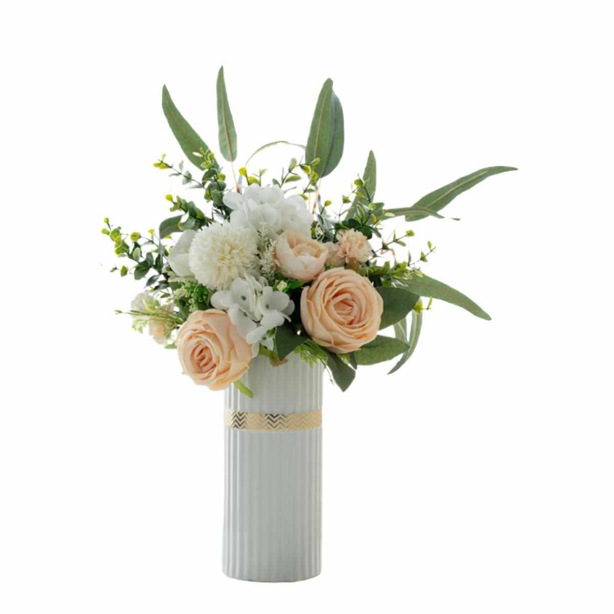 北欧现代花假花香槟色小清新客厅餐桌电视柜玄关装饰摆件绿植