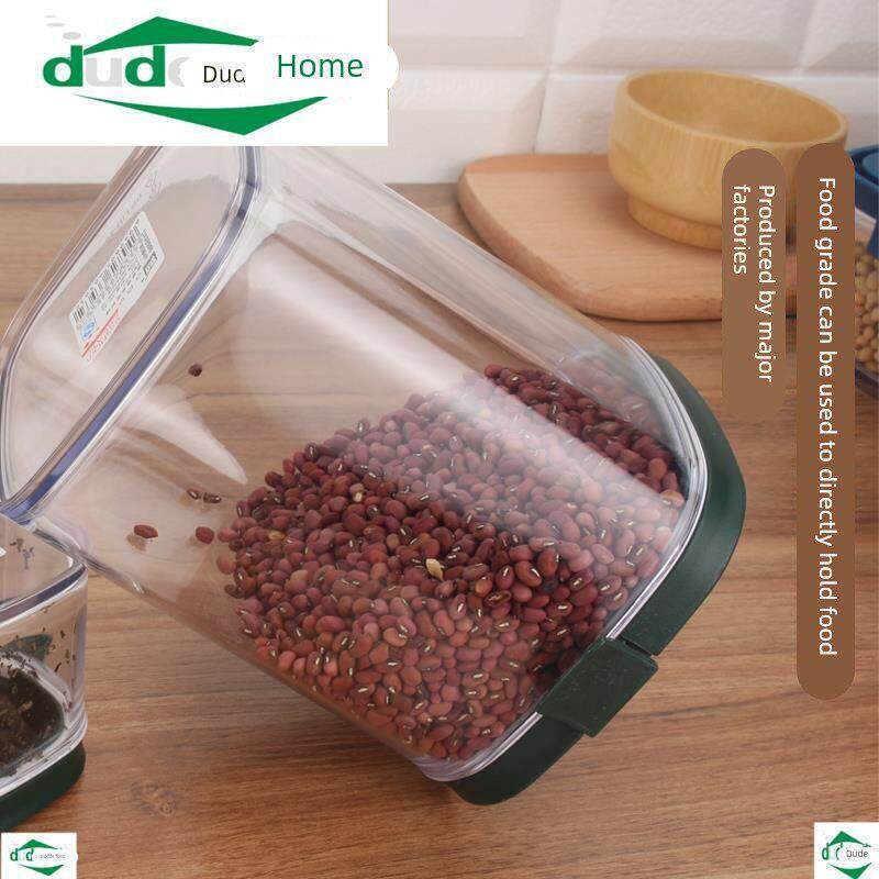 弹盖密封罐塑料瓶有盖大号方形保鲜非玻璃瓶翻盖式透明收纳盒蜂