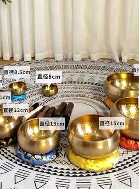 新款直销跨境货源尼泊尔佛音钵瑜伽、采耳颂钵铜制佛音碗铜磬随身