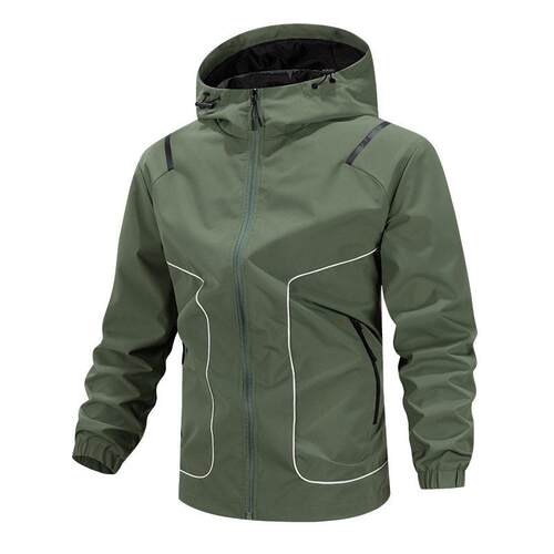 Mens Casual Strapped Hooded Jacket Versatile Regular Version