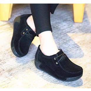 豆豆鞋 女205秋冬季 女2加绒厚底休闲鞋 大懒人鞋 正品 一脚棉蹬女码 鞋