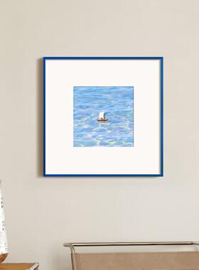 蓝色大海餐厅饭厅级感玄关过道走廊卧室床头画客厅装饰画小挂画