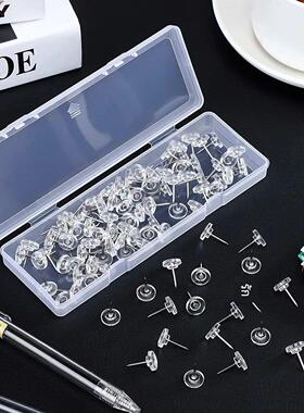 50pcs/box Transparent Push Pins Thumb Tacks Thumbtack Map Co