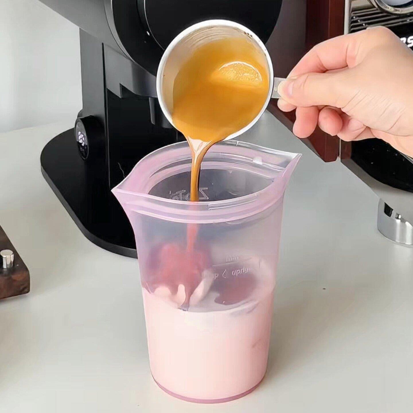 硅胶咖啡杯随手杯密封袋料食品级便透明水果保鲜袋饮牛奶携茶咖啡