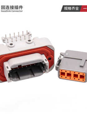 驰1212pa-防水德针接器dtm13弯插头线束公母座 汽车连接插件孔