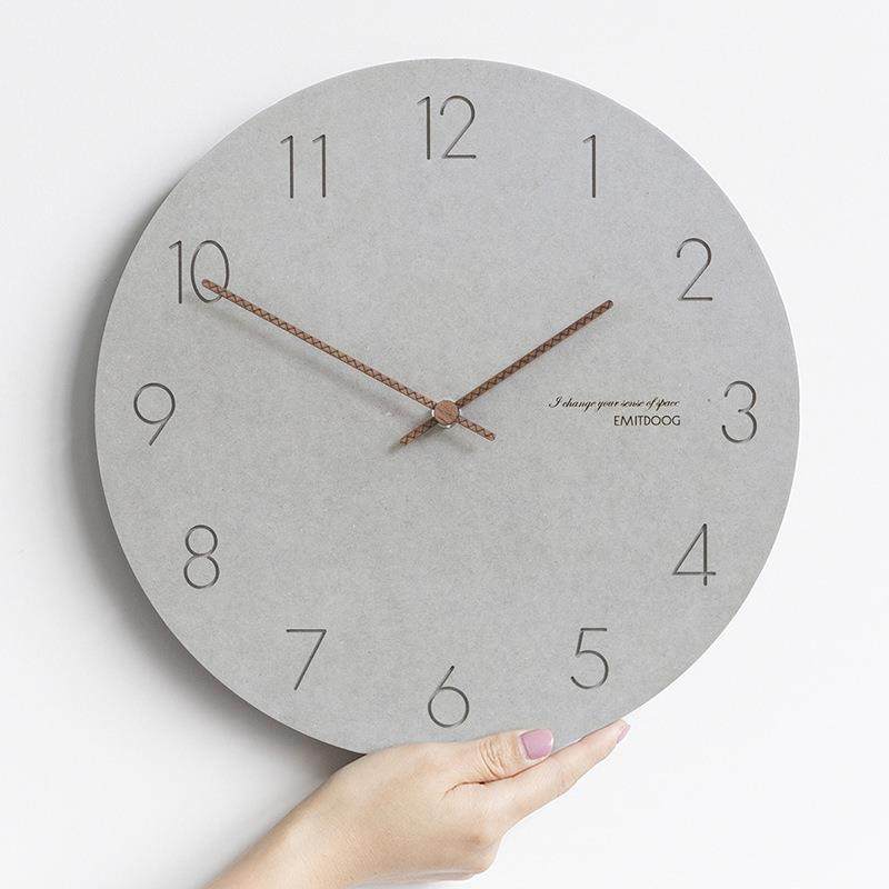 wozoom钟表挂钟厅静现代简约HAY圆形式音欧家用墙壁挂表艺客术时