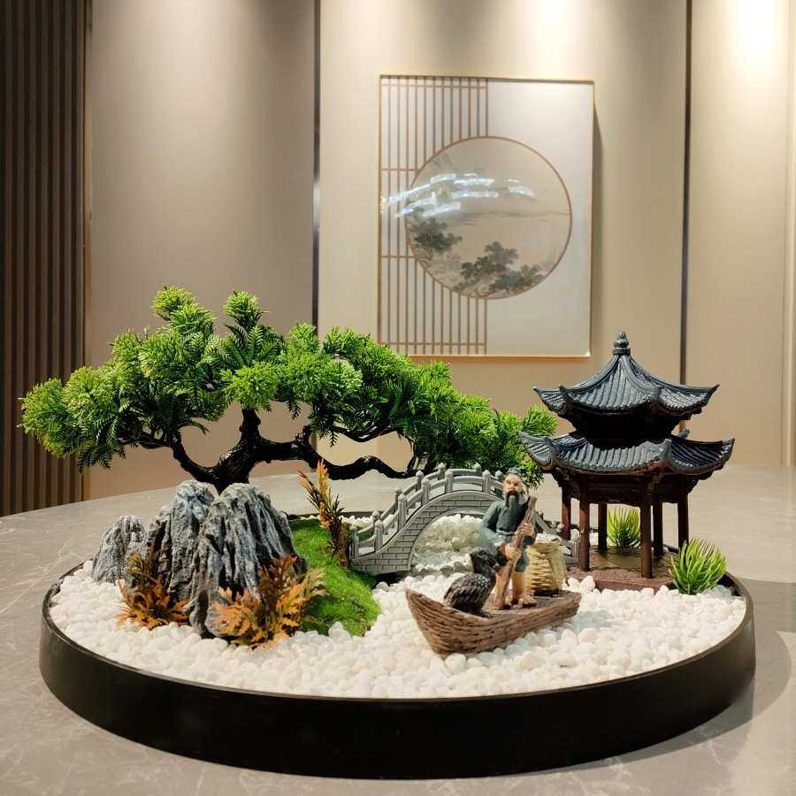 包厢台饭店花餐桌酒店高端电动餐厅桌大圆转盘摆花景观摆中间微缩