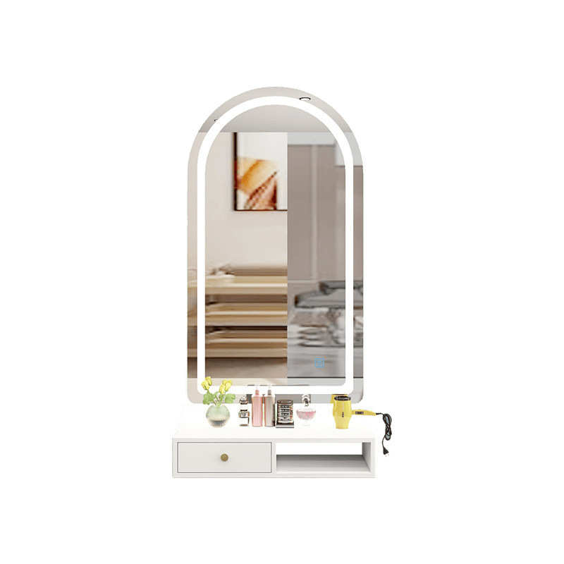 网红理发镜台美发店美发镜子发廊专用剪发带灯单面LED简约一体镜