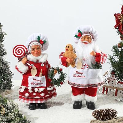 Standing Cartoon Chef Figurine, Christmas Tabletop Decor圣诞