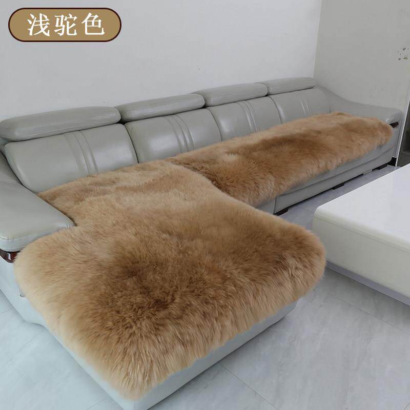 澳洲纯羊毛沙发垫定做冬季加厚整张羊皮毛一体防滑欧式真皮沙发垫