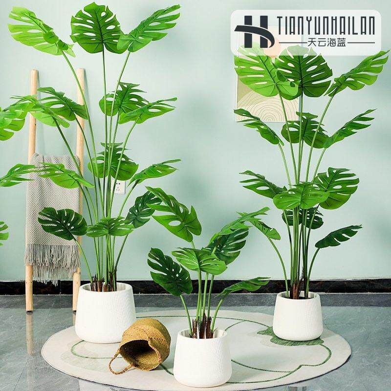 北欧彷真绿色植物装饰彷生植物室内造景大型盆栽室内客厅落地家居