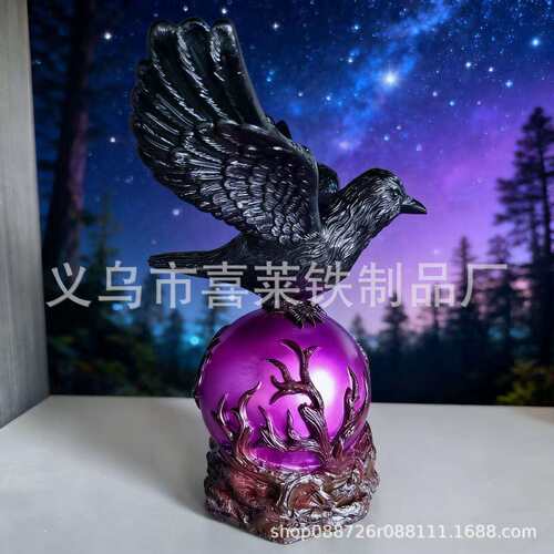跨境新品Raven’s Moonlight哥特式黑暗灯乌鸦灯乌鸦台灯