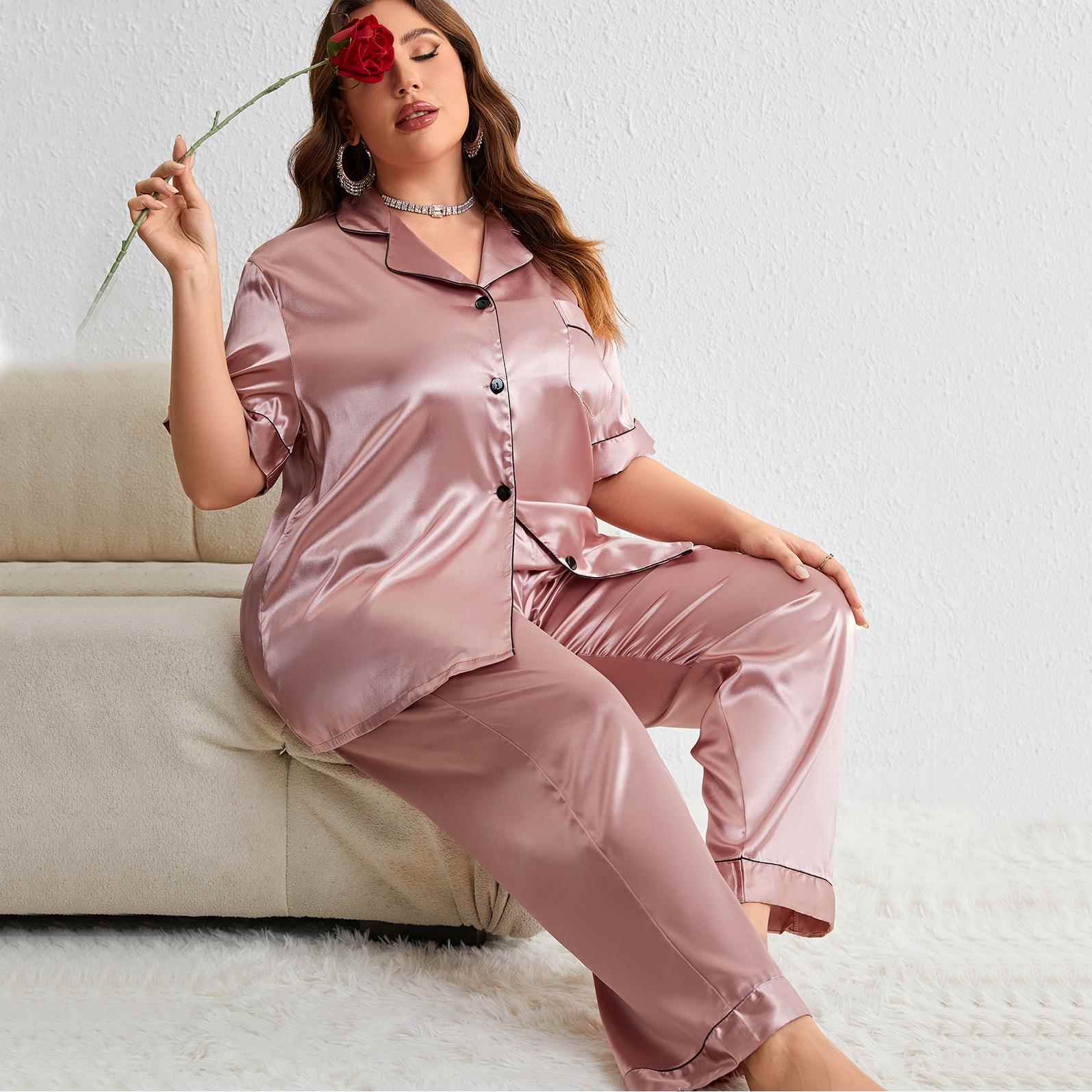 clothes home thin pajamas trousers loose size plus set