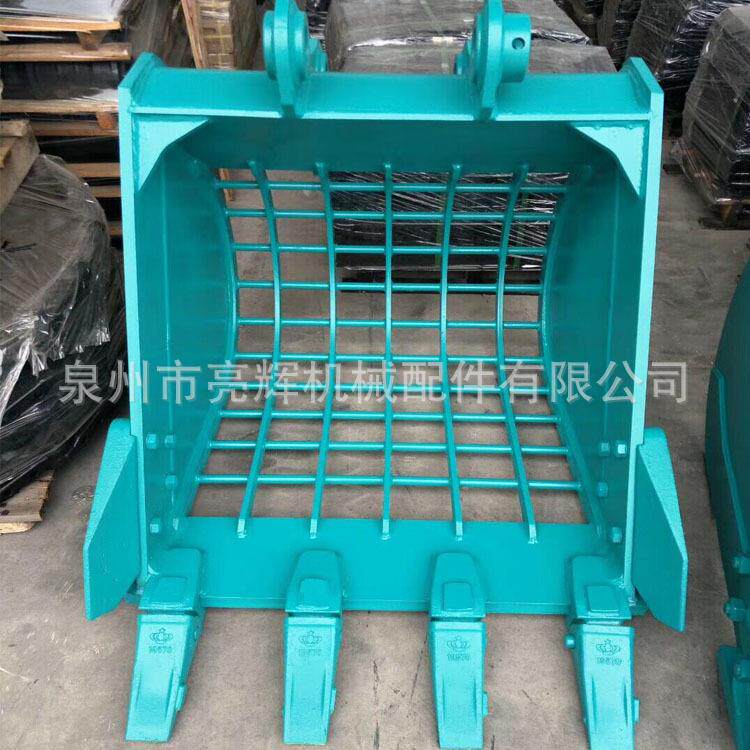 挖掘机漏斗斗石栅格斗筛土斗HEU漏塞斗清洁斗筛耐磨加固订制
