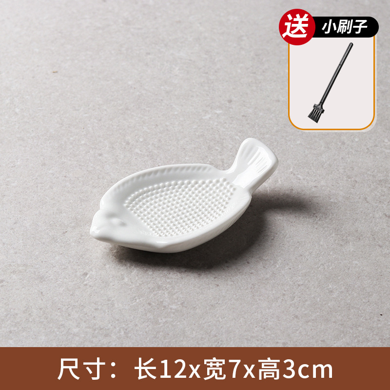 菜肉泥小巧盘子辅食工具陶瓷研磨器捣蒜器土豆姜泥器磨盘研蓉碟